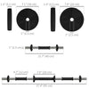 Soozier 33LBS 2-in-1 Adjustable Barbell & Dumbbells Set, Weights Set with Non-slip Handles for Men and Women Home Gym Training