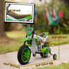 Kids Dirt Bike Battery-Powered Ride-On Electric Motorcycle with Charging 12V Battery, Training Wheels Green