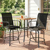 Outdoor Bar Stools Set of 2, 360° Swivel Bar Height Chairs, 27.6