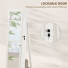 360° Swivel Jewelry Armoire, Lockable Mirror Jewelry Cabinet with Built-In Small Mirror, White