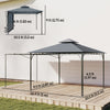 Patio Gazebo with Double Roof Outdoor Gazebo Canopy with Extendable Shade 126