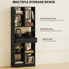 Tall Bookshelf with Drawer, Freestanding Bookcase for Bedroom, Living Room, Home Office, Black