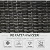 Outdoor Rattan Sofa, Patio Wicker Armchair with Cushions for Garden, Balcony, Porch, Grey