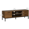 TV Stand for TV up to 50 Inches, TV Cabinet with Door, Open Storage and Drawers, TV Table with Steel Legs, Coffee