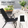 Set of 2 Outdoor Folding Chairs with Adjustable Backrest, Padded Camping Chairs for Outdoor Events, Black