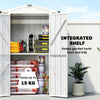 Outdoor Storage Shed Apex Roof Metal Garden Shed with Shelf for Backyard, Light Grey