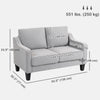 Loveseat Sofa, Modern Couch with Pocket Spring, Linen Upholstered, Thick Padded