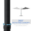8.5FT Outdoor Cantilever Roma Parasol with 360° Rotation and Cross Base, Offset Patio Umbrella for Garden, Dark Grey