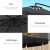 11 FT Cantilever Patio Umbrella Offset Parasol with Cross Base and 8 Ribs for Garden, Black