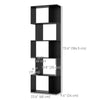 5-Tier Geometric Bookshelf, S Shaped Bookcase, Modern Freestanding Display Shelf Unit for Home Office, Black