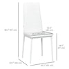 Modern Dining Chairs, Set of 4, High Back PU leather Upholstery and Metal Legs for the Living Room, Kitchen, Home Office, White