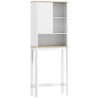 Over The Toilet Storage Cabinet, Bathroom Space Saver Cabinet with Adjustable Shelf, Bathroom Organizer, White