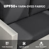 2 Seater Outdoor Seat Cushions with Backrest, Loveseat Double Sofa Outdoor Furniture Cushions, Black