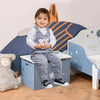 Qaba Kids Toy Storage Box, Organizer Chest with Gas Stay Bar Seating Bench, Blue