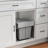 Pull Out Bin, Under Sink Garbage Can with 2 Removable Compartments (4 gallon Each) for Kitchen Waste, Light Grey