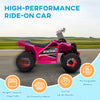6V Quad Kids Electric Car with Wear-resistant Wheels, for Boys and Girls Aged 18-36 Months, Pink