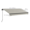 10' x 8' Retractable Awning, 280gsm UV Resistant Sunshade Shelter, for Deck, Balcony, Yard