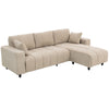 Sectional Couch with Integrated Seat, 3 Seater L-Shaped Sofa with Changeable Chaise, Spring Cushion, 2 Pillows