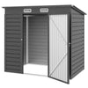 6 x 4FT Galvanized Garden Storage Shed, Metal Outdoor Shed with Double Doors and 2 Vents