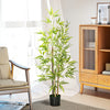 Set of 2 4ft Artificial Tree, Indoor Fake Bamboo with Pot, for Home Office Living Room Decor