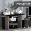 Kitchen Sideboard Storage Cabinet, Modern Coffee Bar with Push-Open Design and 2 Drawers for Living Room, Black