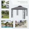 10'x10' Garden Gazebo Patio Canopy Portable Party Event Backyard w/ Mosquito Netting, Grey