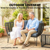 Outdoor Couch Patio Sofa with Cushions, 2 Seater Patio Furniture Loveseat with Galvanized Steel Frame, Light Grey