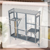 Wooden Catio Outdoor, Cat Window Box Enclosure for 2-3 Large Cats with 2 Jumping Platforms & Scratching Post, Grey