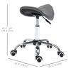 Adjustable Hydraulic Rolling Salon Stool Swivel Saddle Chair Spa Beauty Seat PU Leather, Grey
