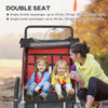 2-in-1 Bike Trailer for Kids, Foldable 2-Seat Baby Stroller with 5-Point Harness, Rubber Wheels, Storage Bag, Red