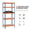 5-Tier Heavy Duty Garage Shelf, Metal Shelving Unit with Adjustable Shelves, Metal Frame, 31.5