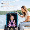 Qaba 3-in-1 Bike Trailer for Kids, Baby Stroller and Jogger, Foldable Child Bicycle Trailer with Reclining Seat, Blue