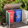 6x3 ft Garbage Can Shed, Horizontal Garbage Can Organizer with Double Door and Lid Rubbish Cover, for 2 Trash Cans