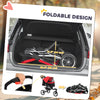 3 Wheel Folding Dog Stroller, Travel Carrier with Adjustable Canopy, Storage Brake, Mesh Window for S&M Dogs, Red