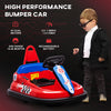 Kids Bumper Car, 6V 360° Rotation Electric Ride on Car, Twin Motors Battery Powered Toy with Music, Horn and Lights, Safety Belt, for Boys and Girls Aged 18-48 Months - Red
