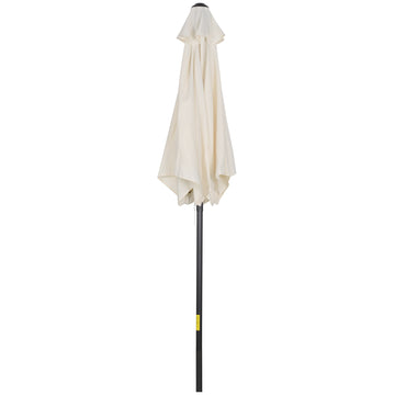 6.6FT Patio Umbrella, Outdoor Parasol with 6 Solid Ribs, Cream White
