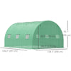 13' x 10' x 6.6'  Walk-in Polytunnel Greenhouse, Outdoor Garden Tunnel Greenhouse Tent with Zipped Roll-Up Door and 6 Mesh Windows, Green