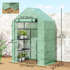 3-Tier Mini Greenhouse, Walk-in Greenhouse, Garden Hot House with 4 Shelves, Roll-Up Door and Weatherized Cover, 56