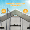 Large Catio Outdoor Cat Enclosure with Waterproof Cover, Walk-in Cat Patio w/ 5 Adjustable Platforms & Hammock 79