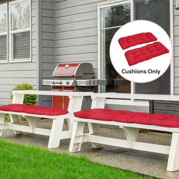 Set of 2 Patio Bench Replacement Cushions, 2 Seater Outdoor Loveseat Cushion Seat Pad, 43