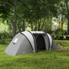 Camping Tent with 2 Bedrooms and Living Area, 3000mm Waterproof Family Tent, for Fishing Hiking Festival, Grey
