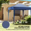 6.6'x6.6' Pop Up Canopy Tent with Sidewalls, Instant Sun Shelter Camping Gazebo with Carry Bag, Blue