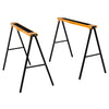 2PCS Saw Horse Twin Pack Folding Workbench Metal Trestle Stands with Non-slip EVA Surface Orange