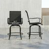 Outdoor Bar Stools Set of 2, 360° Swivel Bar Height Chairs, 27.6