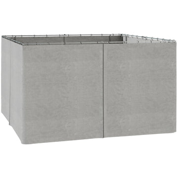 Gazebo Curtains, 10' x 13' Universal Replacement Privacy Curtain, 4-Panels Sidewall with Hooks/C-Rings, Light Grey