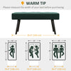 39 Inches Upholstered Bedroom Bench, Modern End of Bed Bench with Steel Legs, Green