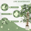 4FT Artificial Banyan Tree Set of 2, Fake Potted Tree with Solid Wood Trunk and Pot for Indoor