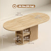Dining Table Modern Farmhouse Kitchen Table Under-Table Cabinet Oak