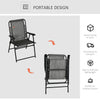 Outdoor Folding Chair, Bungee Sling Foldable Patio Dining Chair with Armrests, Folding Lawn Chair for Camping, Garden, Pool, Beach, Backyard, Grey