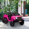 Qaba 12V 4WD/2WD Kids Electric Car w/ Remote Control, Spring Suspension, Back Trailer, Light, Music, Soft Start, Pink